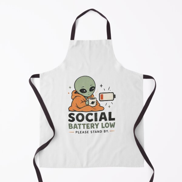 Item preview, Social Battery Low - Funny Introvert Alien Design designed and sold by BlackSector77.