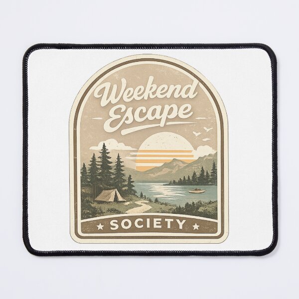 Item preview, Weekend Escape Society – Retro Travel Adventure Minimalist T-Shirt Design designed and sold by RelateAndTee.
