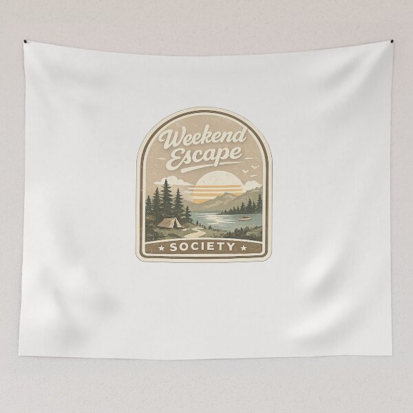 Item preview, Weekend Escape Society – Retro Travel Adventure Minimalist T-Shirt Design designed and sold by RelateAndTee.