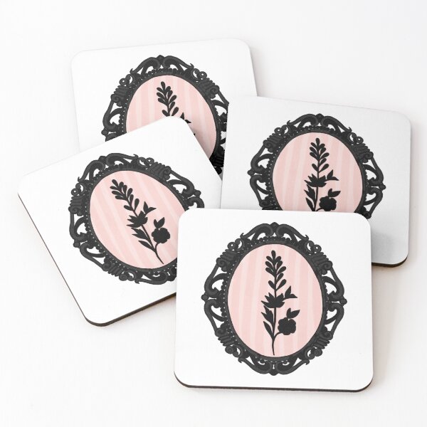Item preview, My Gothic Romance – Victorian Cameo Bow Pattern in Pink Black and Crimson designed and sold by VirtuallyCreativ .