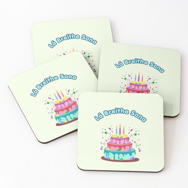 Item preview, Irish Birthday Greeting La Breithe Sona Happy Birthday as Gaeilge (in Irish) designed and sold by Ceramic Scripture.