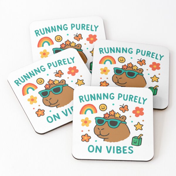 Item preview, Runnng Purely On Vibes Capybara Animal Lover Good Vibes designed and sold by HumansStuck12.
