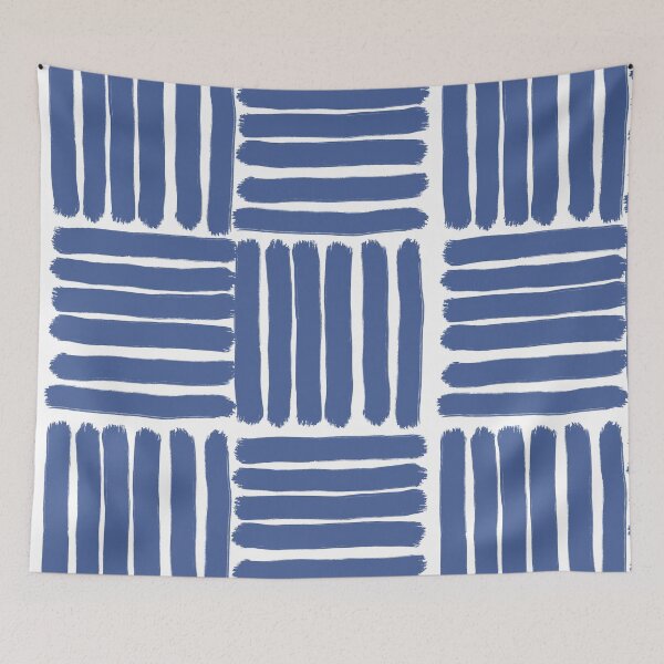 Item preview, Abstract Cobalt Blue Brush Stroke Grid Pattern designed and sold by Ailiida.