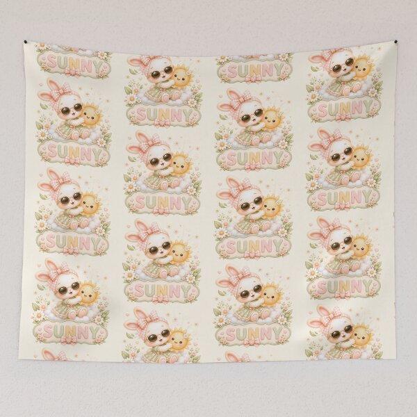 Item preview, Sunny Bunny Coquette Weather Sign | Cute Kawaii Rabbit and Sunshine Illustration | Pastel Cottagecore Bunny Art designed and sold by looplandger.
