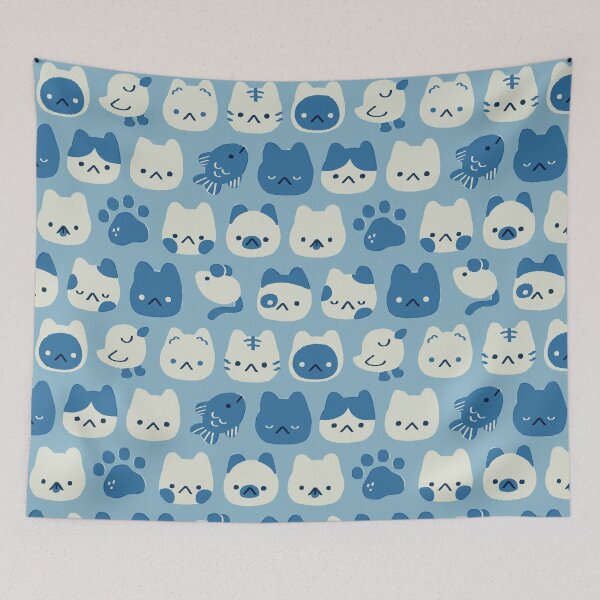 Item preview, Doodle Cats 2 - 87b4c7 1 designed and sold by knitetgantt.