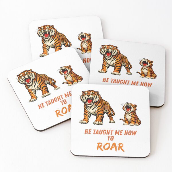 Item preview, He Taught Me How to Roar – Tiger Father’s Day Illustration designed and sold by ROARSOME DESiGNS.