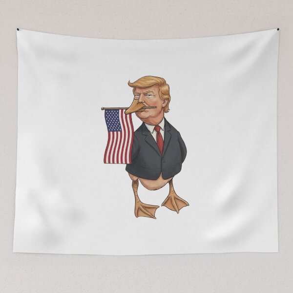 Item preview, Pride Patriotic Duck Holding American Flag – Funny Freedom Loving Bird Character for USA Celebration and National Pride designed and sold by Trendesigne.