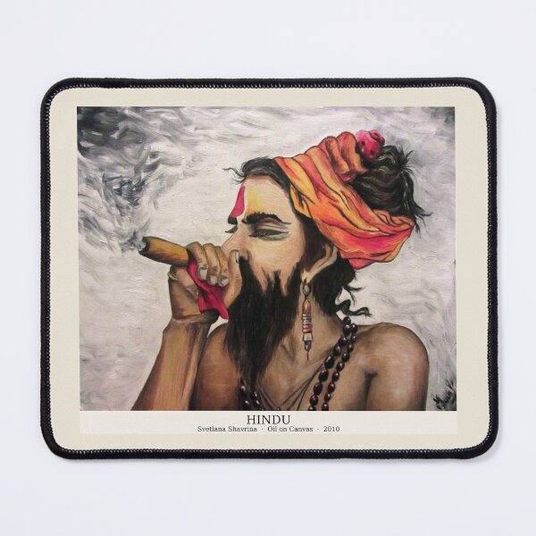 Item preview, Smoking Hindu | Indian Culture Portrait | Oil Painting by Svetlana Shavrina designed and sold by BlueberrySwan.