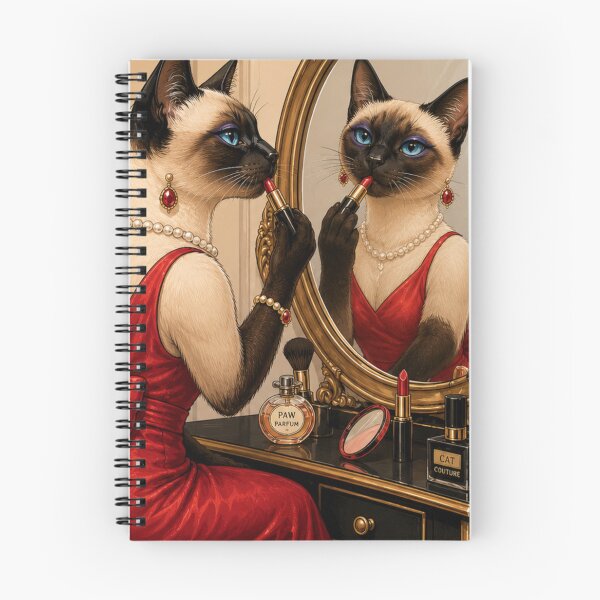 Item preview, Glamor Everyday | Elegant Siamese Cat Makeup Vanity Design | Fashion & Beauty Cat Lover Gift designed and sold by AstraDrip Studio.