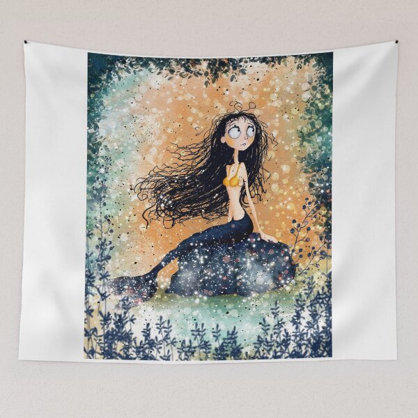 Item preview, Dreamy Mermaid Watercolor Fantasy Art Print designed and sold by Zaydroid.