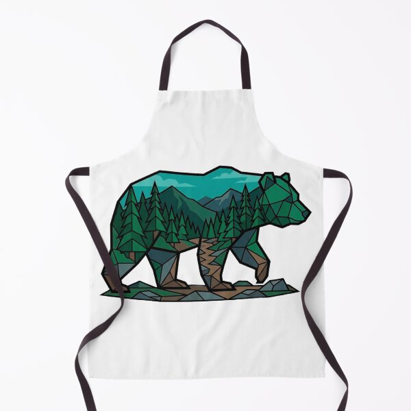 Item preview, Geometric Bear with Forest Landscape — Low Poly Nature Sticker designed and sold by Breezy Studio.