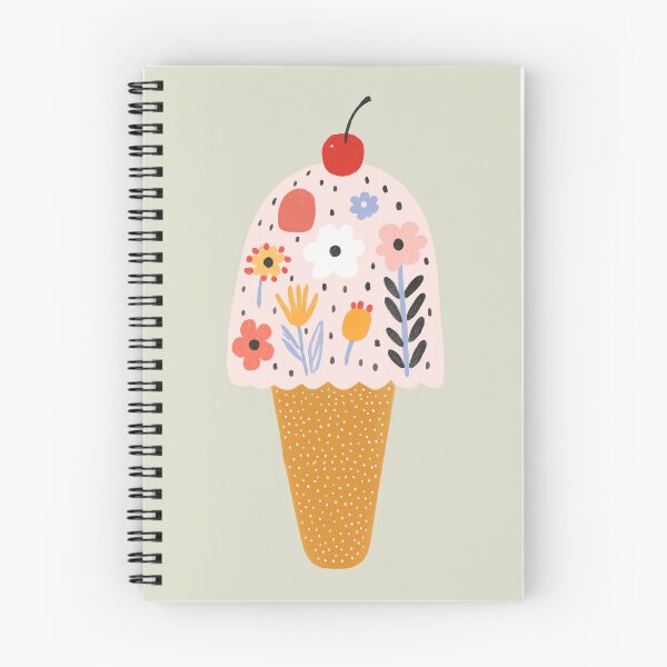 Item preview, Floral Ice Cream Cone – Whimsical Folk Art Dessert designed and sold by Studio Remier.