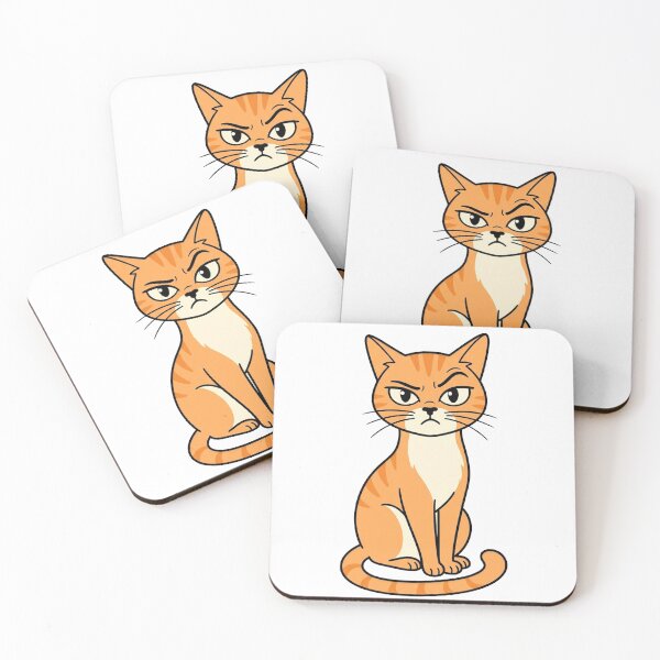 Item preview, Grumpy Orange Tabby Cat — Funny Moody Cat Cartoon Sticker designed and sold by Breezy Studio.