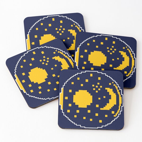 Item preview, Retro 8-Bit Nebra Sky Disk Pixel Art - Bronze Age Star Map - Gold designed and sold by Message from Earth.