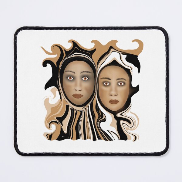 Item preview, Two Surreal Faces with Swirling Patterns designed and sold by Elaine M Hayward .