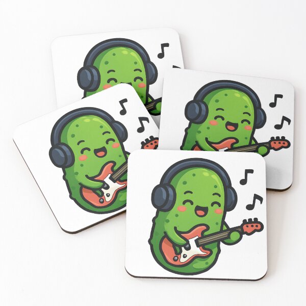 Item preview, Rock On – Funny Rockstar Pickle Guitar designed and sold by Basma Designs | Retro, Kawaii Shirts & Stickers.