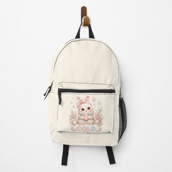 Item preview, Cold Winter Bunny | Cute Kawaii Rabbit with Hot Cocoa | Pastel Coquette Winter Bunny Illustration designed and sold by looplandger.
