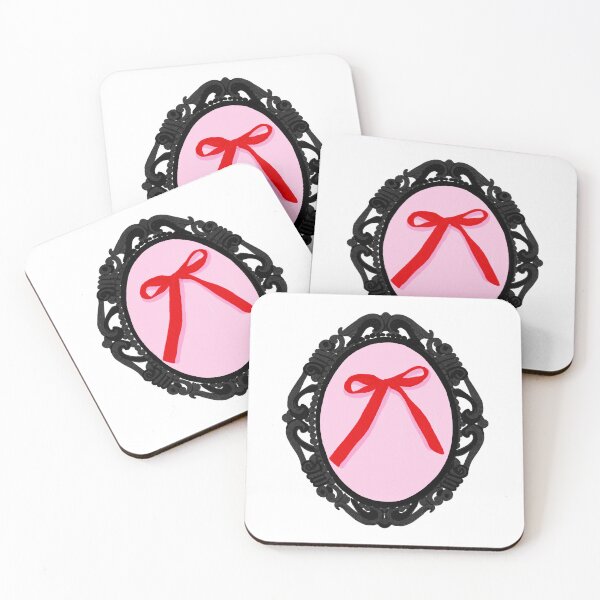 Item preview, My Gothic Romance – Victorian Cameo Bow Pattern in Pink Black and Crimson designed and sold by VirtuallyCreativ .