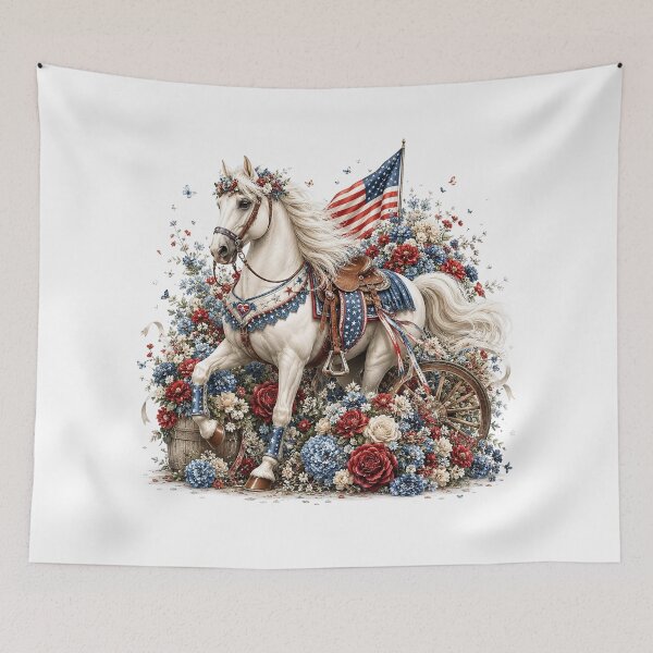 Item preview, Freedom Horse and Flowers designed and sold by PetalGarden.