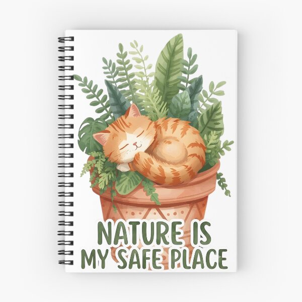 Item preview, Cozy Botanical Cat Sleeping in Plant Pot designed and sold by KooksStudio.