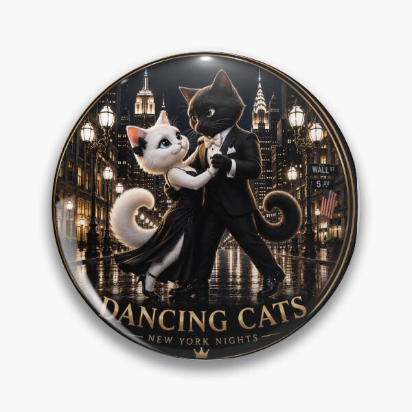 Item preview, Dancing Cats New York Nights | Romantic Cat Couple Ballroom Dance | Elegant Cat Lover Gift designed and sold by AstraDrip Studio.