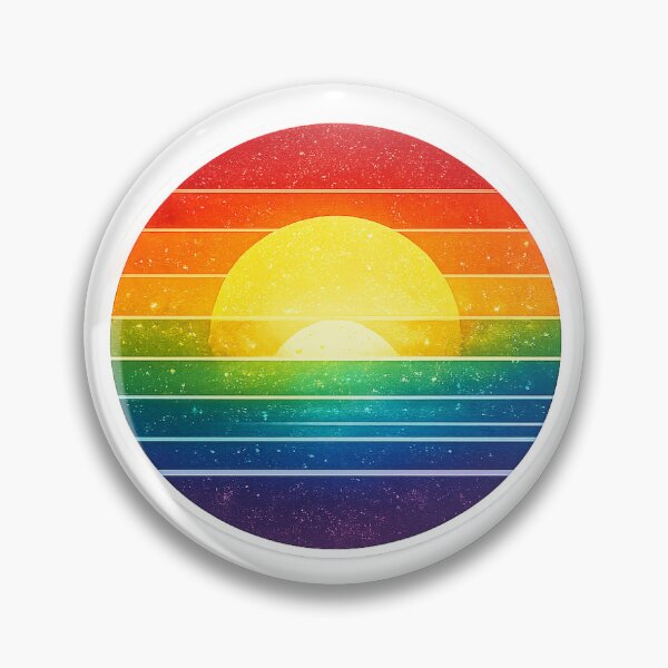 Item preview, Retro Rainbow Sunset Pride Sticker designed and sold by redengineers.