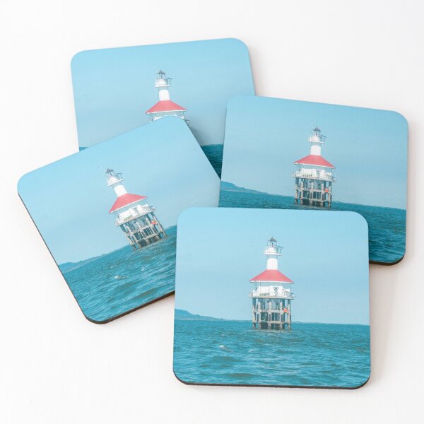 Item preview, Minimalist lighthouse in the blue ocean designed and sold by TanalyFlowers.