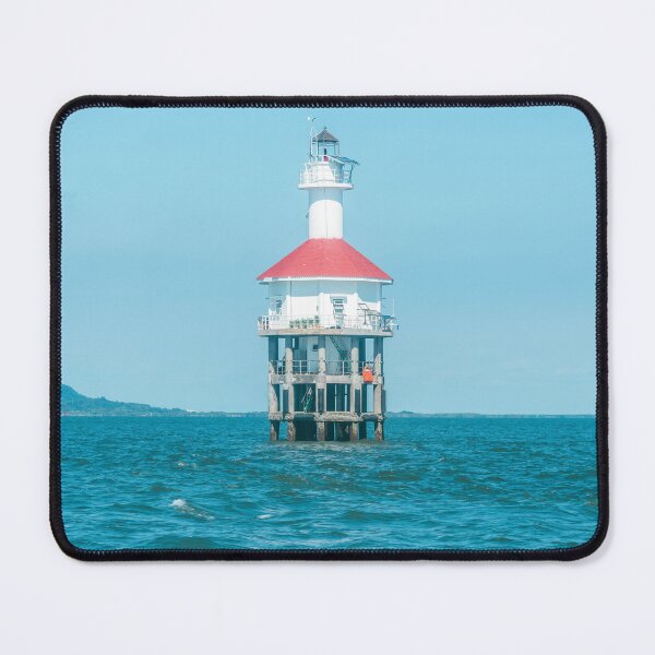 Item preview, Minimalist lighthouse in the blue ocean designed and sold by TanalyFlowers.