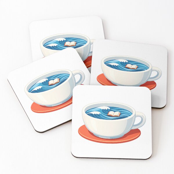 Item preview, Surreal Ocean Waves Coffee Cup Floating Book⁠ designed and sold by MIROUZ2000.