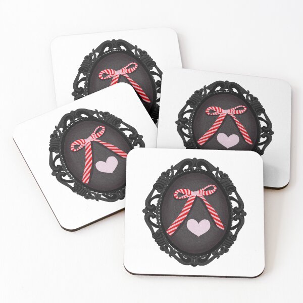 Item preview, My Gothic Romance – Victorian Cameo Bow Pattern in Pink Black and Crimson designed and sold by VirtuallyCreativ .