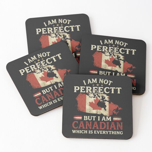 Item preview, I’m Not Perfect But I’m Canadian Which Is Everything Funny Canada Pride Quote T-Shirt designed and sold by Trendymindvibes.