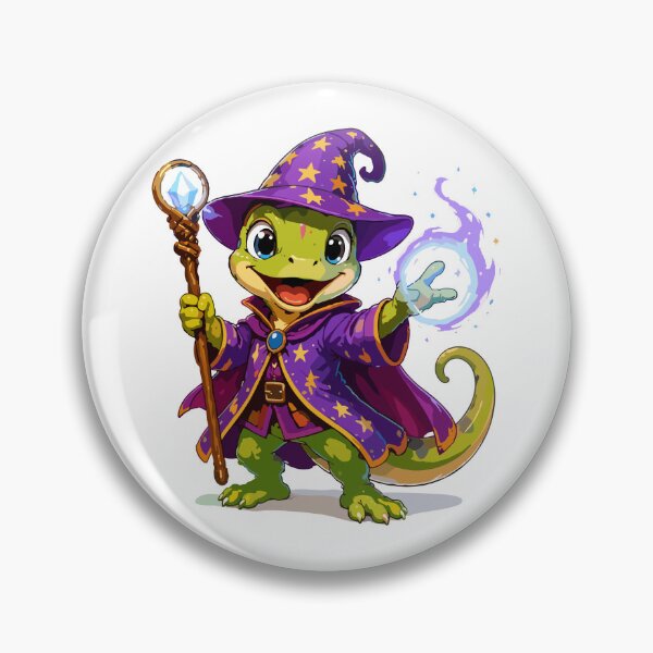 Item preview, Cute Wizard Lizard Cartoon Fantasy Character designed and sold by Krincydigitalart.