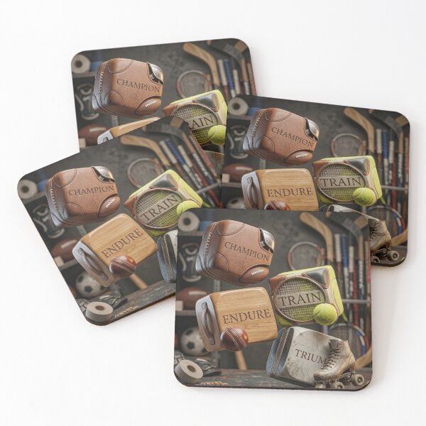 Item preview, CHAMPION ENDURE TRAIN TRIUMPH - Sports Equipment Cubes Wall Art designed and sold by AiNaturalsOnly.