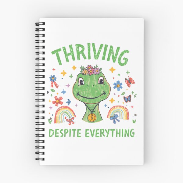 Item preview, Thriving Despite Everything Frog Resilience Positivity designed and sold by HumansStuck12.