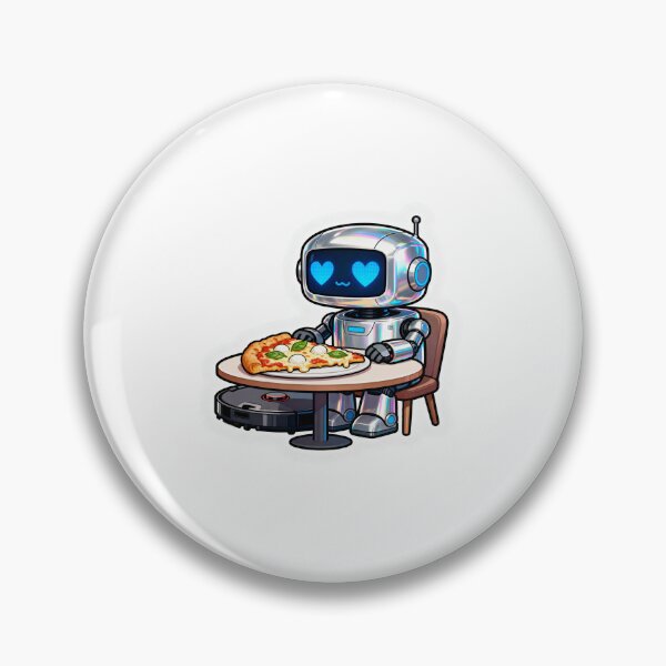 Item preview, Robot Vacuum Pizza Date – Funny Romantic Pizza Dinner Meme designed and sold by OksArtStudio.
