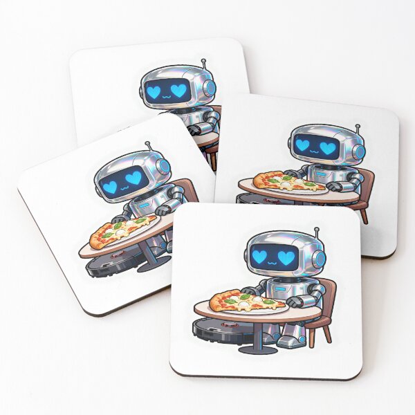 Item preview, Robot Vacuum Pizza Date – Funny Romantic Pizza Dinner Meme designed and sold by OksArtStudio.