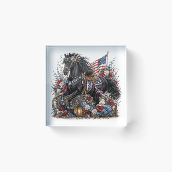 Item preview, Patriotic Cowgirl Horse designed and sold by PetalGarden.