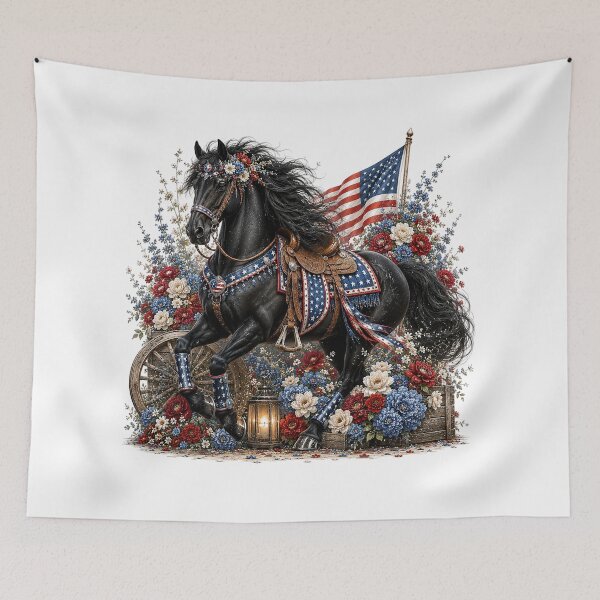 Item preview, Patriotic Cowgirl Horse designed and sold by PetalGarden.