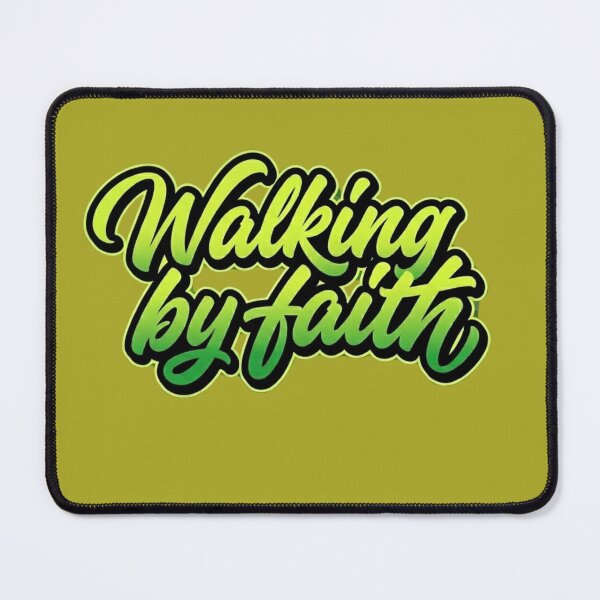 Item preview, Walking by Faith - Neon Green Christian Typography designed and sold by Emmafeystilo.