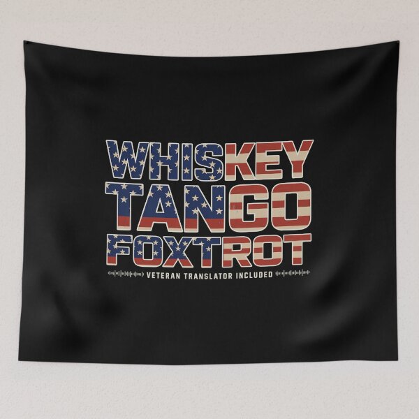 Item preview, Veteran Alphabet Whiskey Tango Foxtrot Military Humor Patriotic American Flag Design designed and sold by ZyziowskyArt.