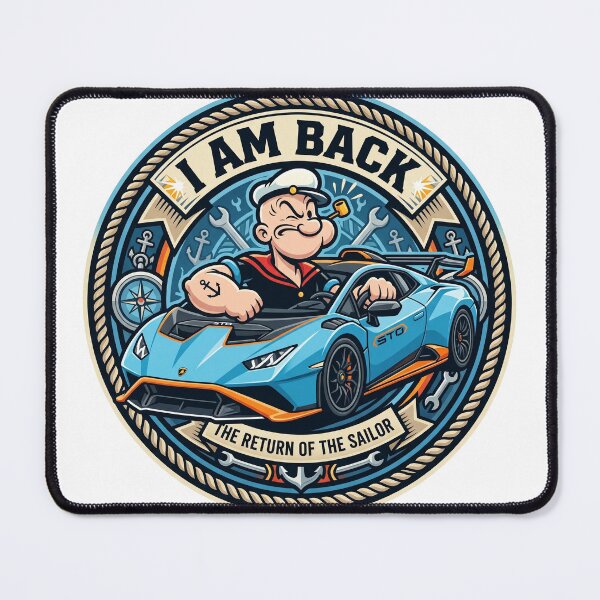 Item preview, Popeye driving Huracan STO Car Sticker - I Am Back Sailor designed and sold by MottotoTech.