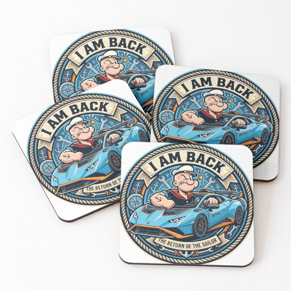Item preview, Popeye driving Huracan STO Car Sticker - I Am Back Sailor designed and sold by MottotoTech.
