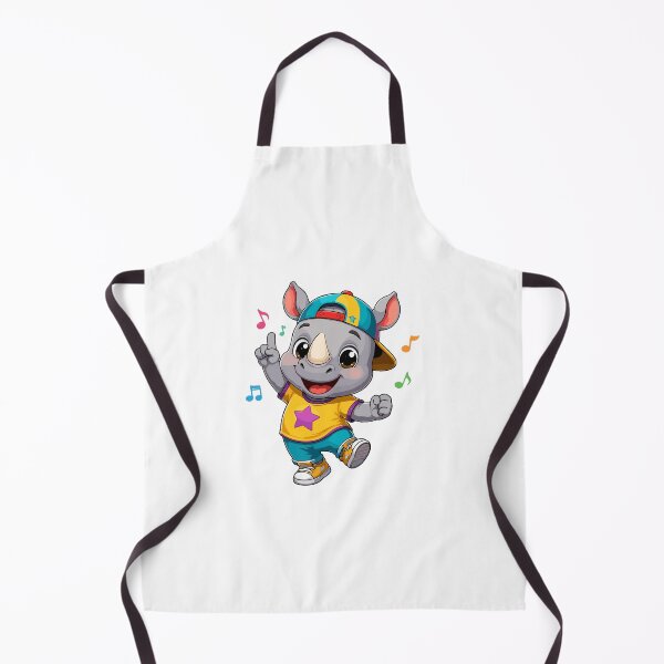 Item preview, Cute Dancing Rhino Cartoon Character Music Lover designed and sold by Krincydigitalart.