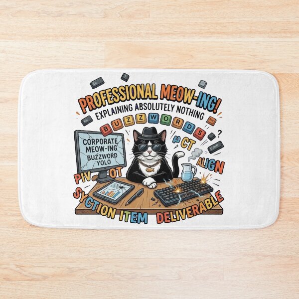 Item preview, Meeting Expert Professional Mewing Funny Cat designed and sold by FunnyCloths.