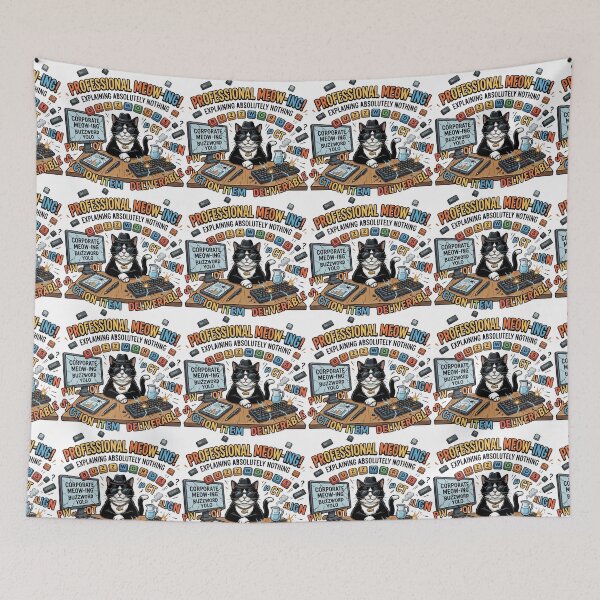 Item preview, Meeting Expert Professional Mewing Funny Cat  designed and sold by FunnyCloths.