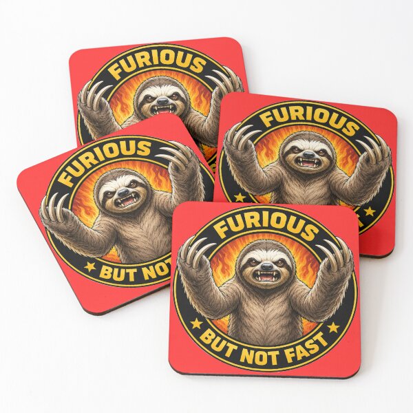 Aperçu de l'œuvre Paresse - Badge circulaire Furieux, mais pas rapide créée et vendue par shorethings.