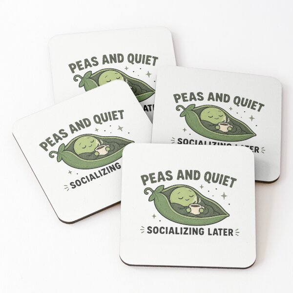 Item preview, Peas and Quiet - Funny Introvert Pea Design designed and sold by BlackSector77.