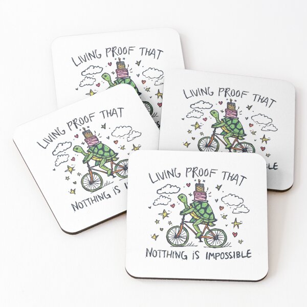 Item preview, Living Proof That Nothing Is Impossible Turtle Cycling Motivation Optimist Birthday designed and sold by RetroMini2026.