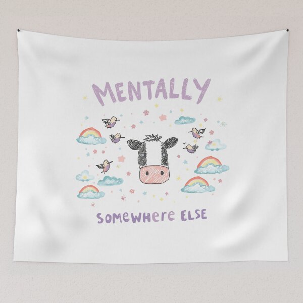 Item preview, Mentally Somewhere Else Cow Daydreamer Distracted Humor designed and sold by HumansStuck12.