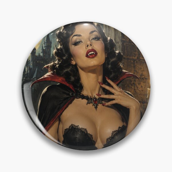 Item preview, Vintage Vampire Pin-Up | Gothic Halloween Glamour Art Print designed and sold by MissSaylor.